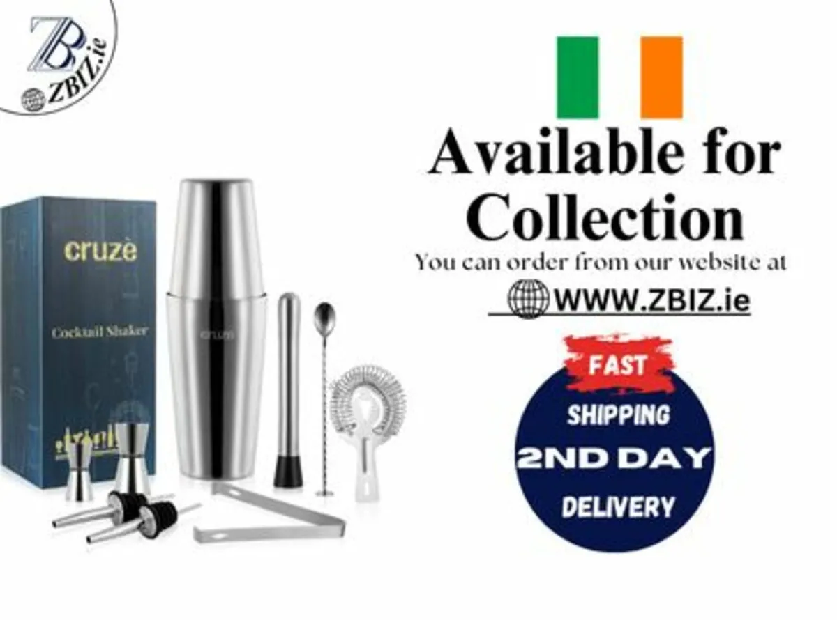 Cocktail Shaker Kit 9-Piece Set with Stand - Image 1