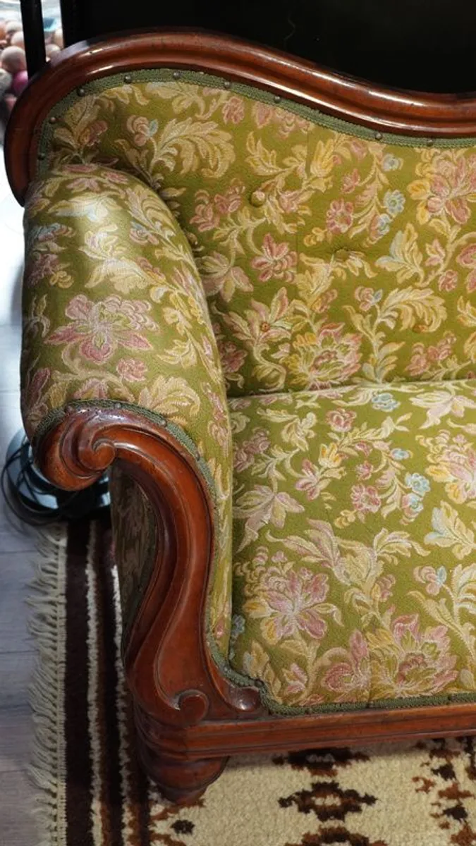 Victorian Mahogany Settee - Image 2