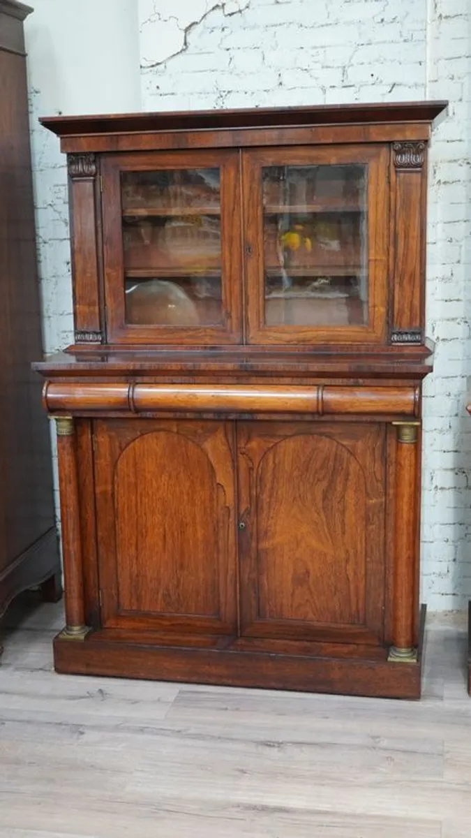 William IV Rosewood Bookcase Chiffonier - Circa 1830s - Image 2