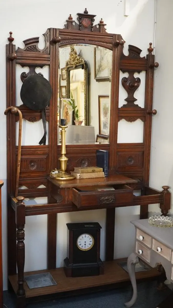 Antique Oak Hall Stand - Image 2