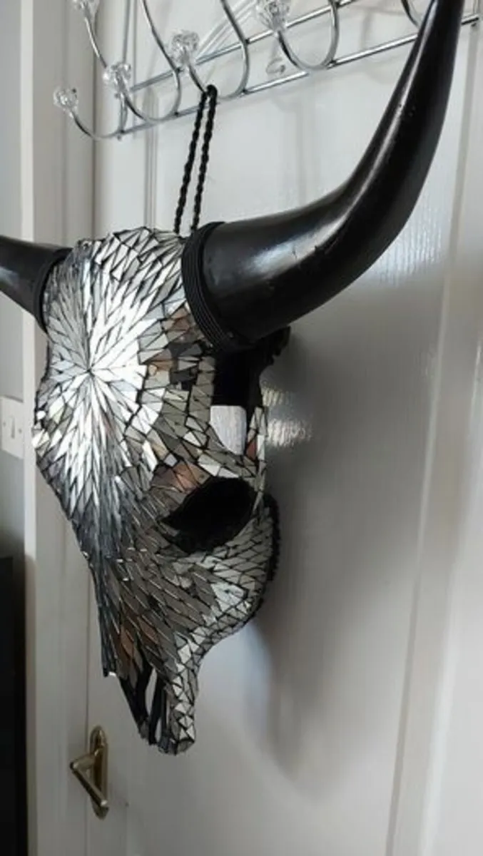 Mirror Insert Black Bull Skull - Image 2