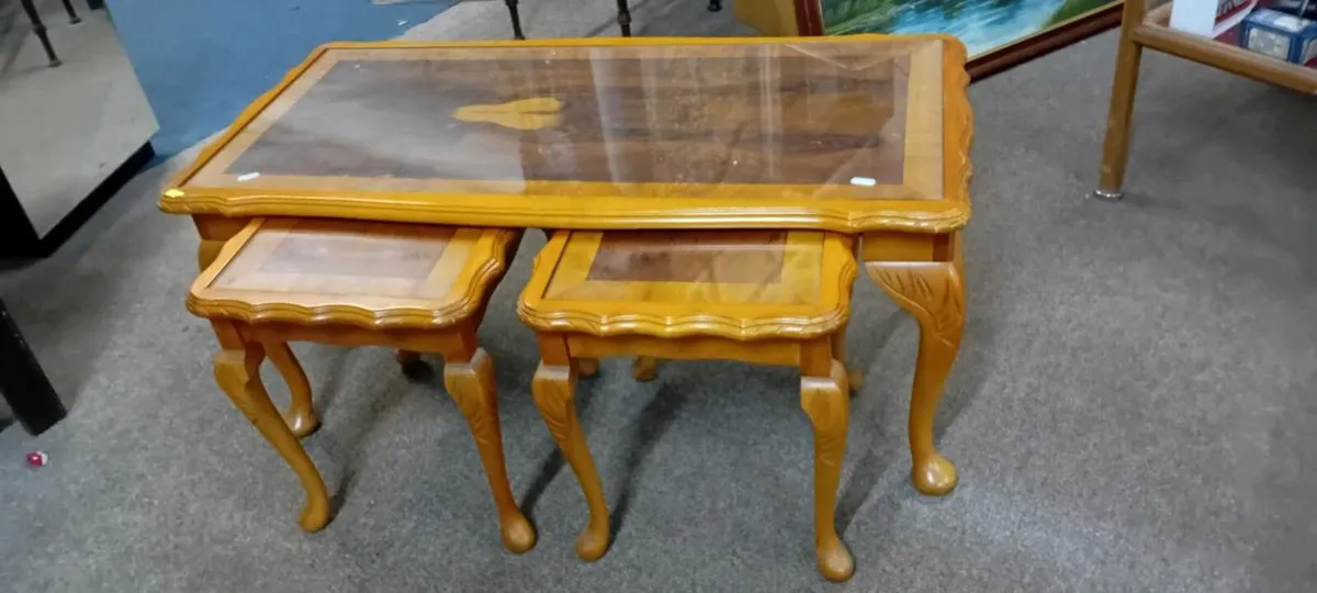 Modern Walnut Effect CoffeeTable Plus Two - Image 1