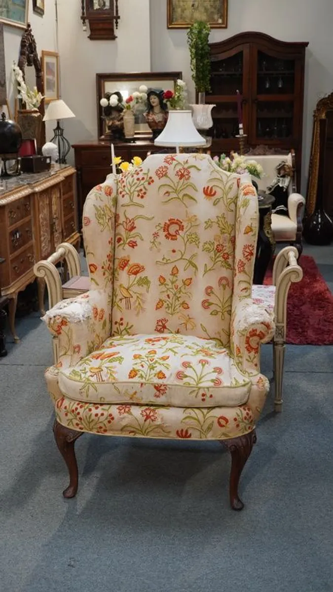 Antique Wingback Armchair - Image 1