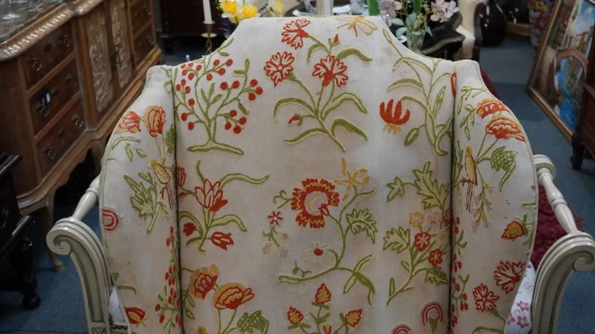Antique Wingback Armchair - Image 4