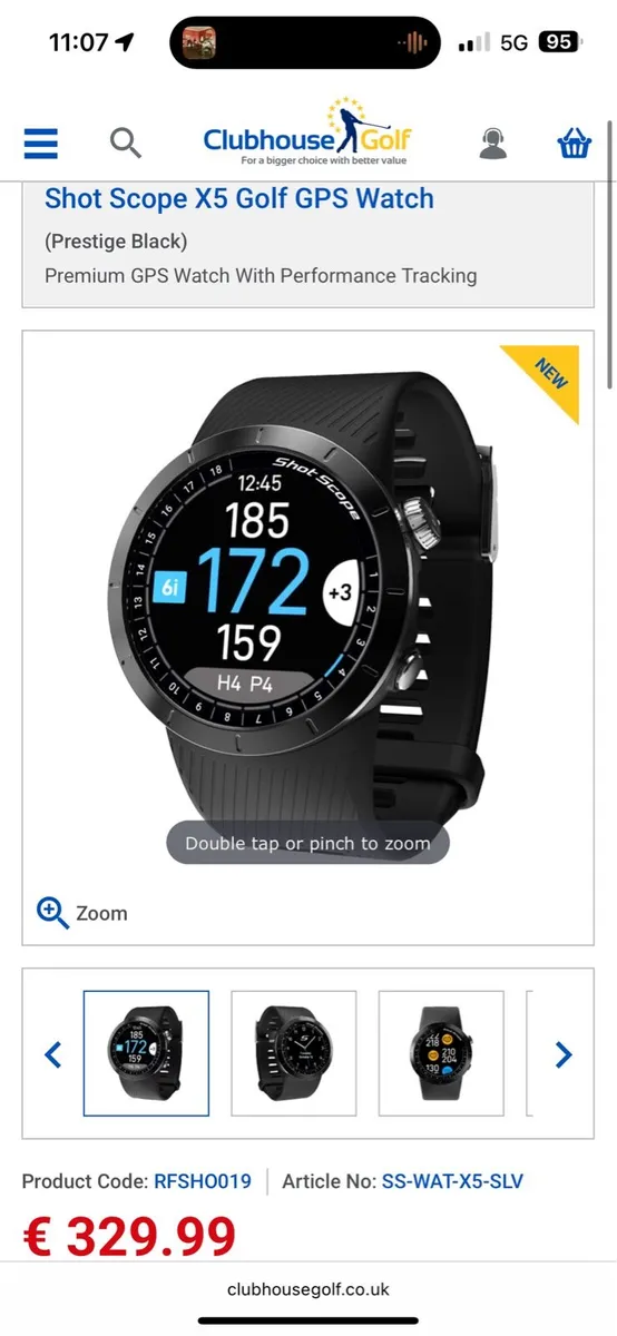 Shotscope x5 gps golf watch - Image 1