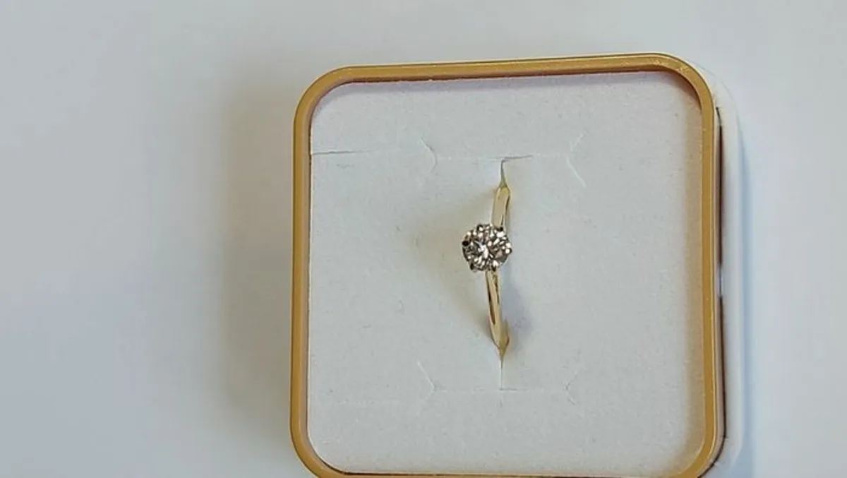 0.55 ct Natural Diamond 18K Yellow Gold Ring AIG C - Image 3