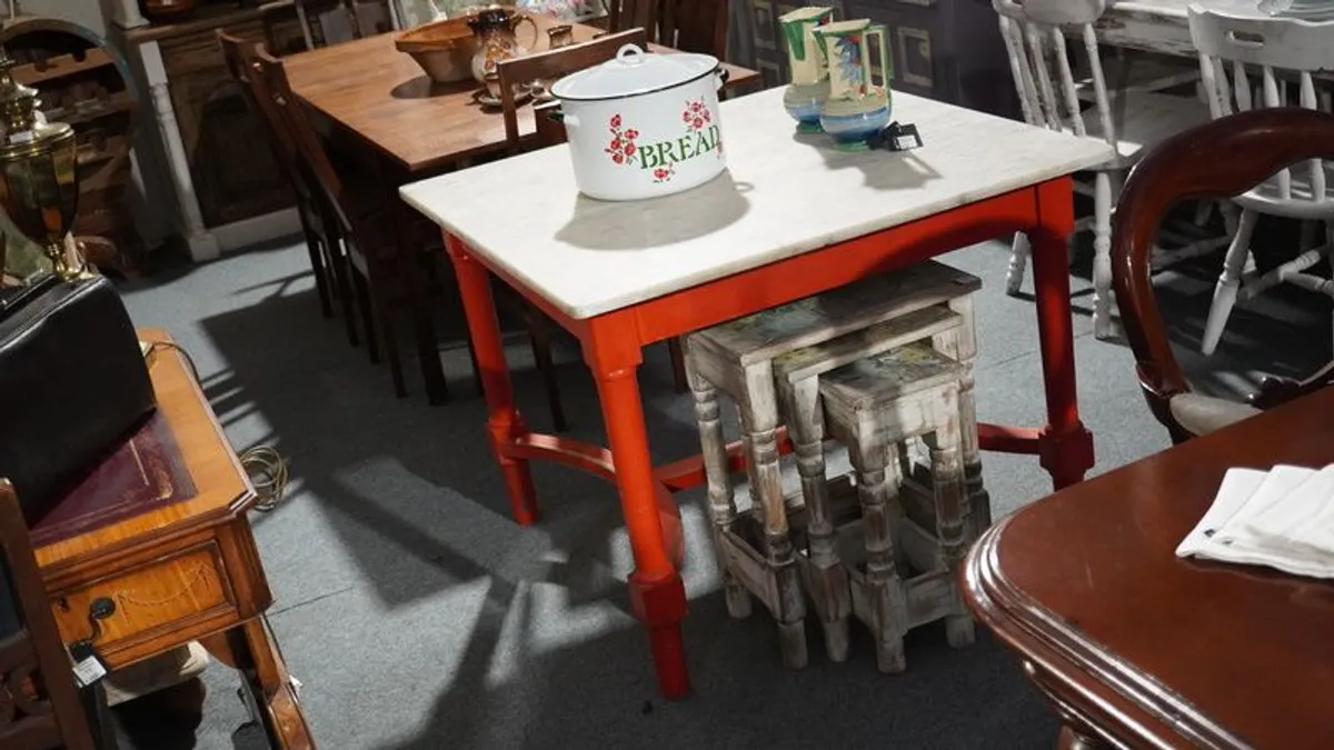 Stunning Spanish Marble-Top Table - Image 1