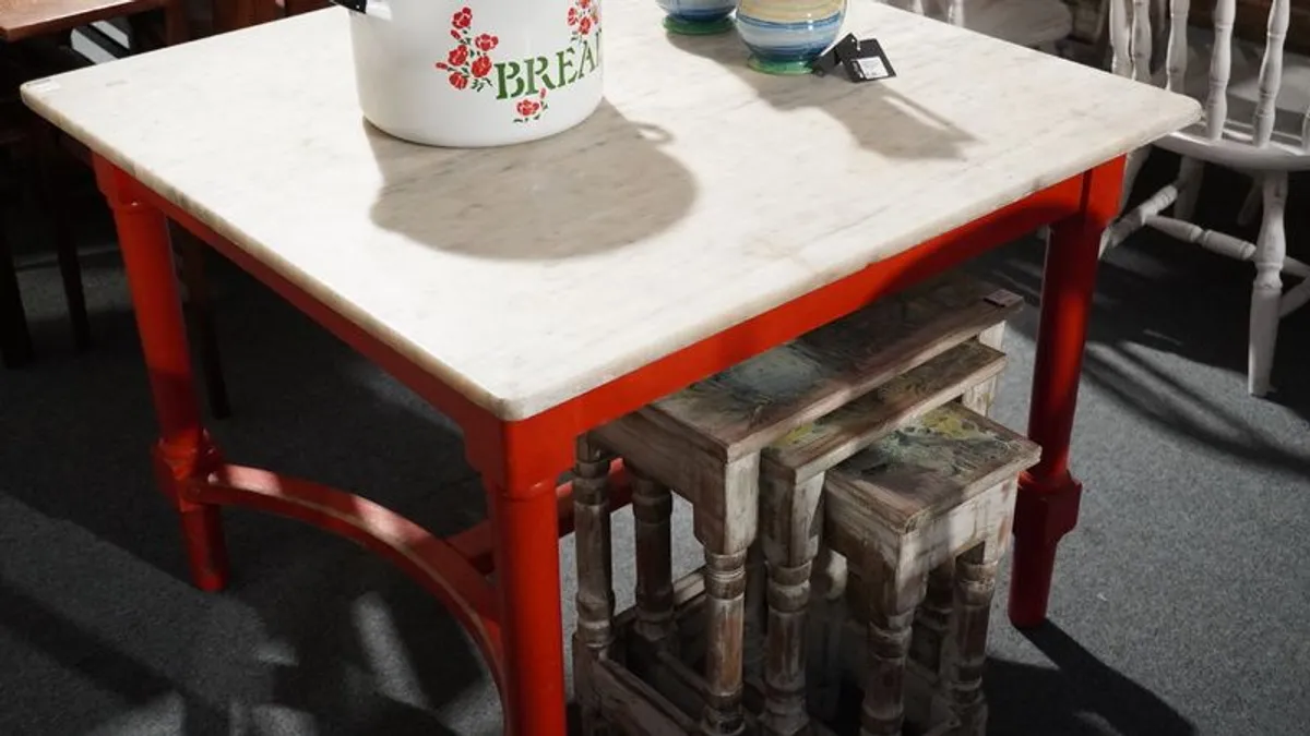 Stunning Spanish Marble-Top Table - Image 2
