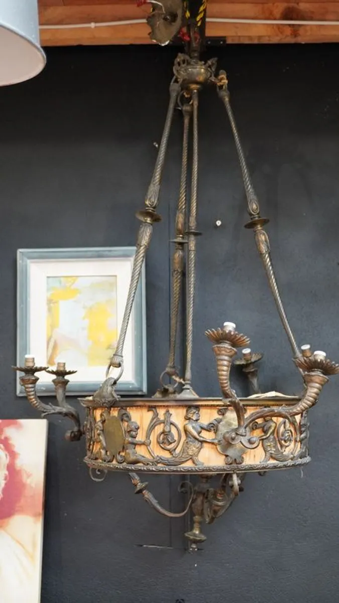 Spanish Bronze Chandelier - Image 2