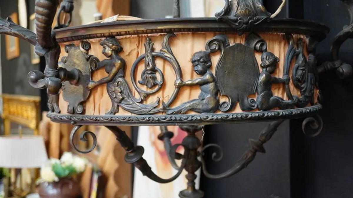 Spanish Bronze Chandelier - Image 4
