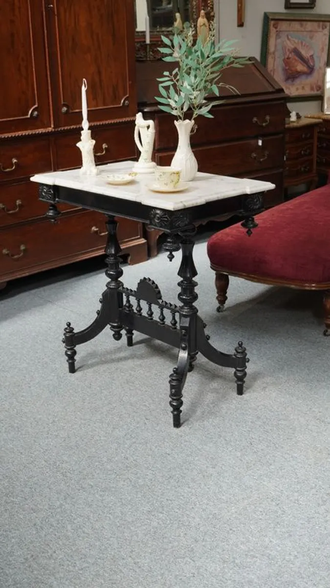 Antique Spanish Victorian Marble-Top Table - Image 2