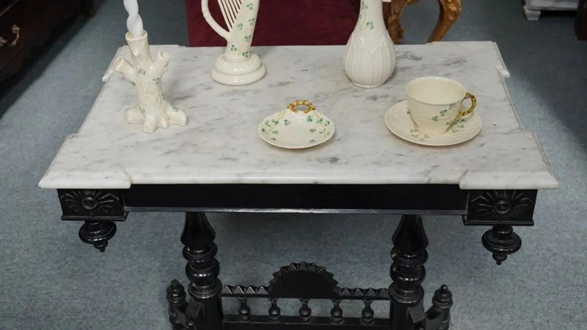 Antique Spanish Victorian Marble-Top Table - Image 3