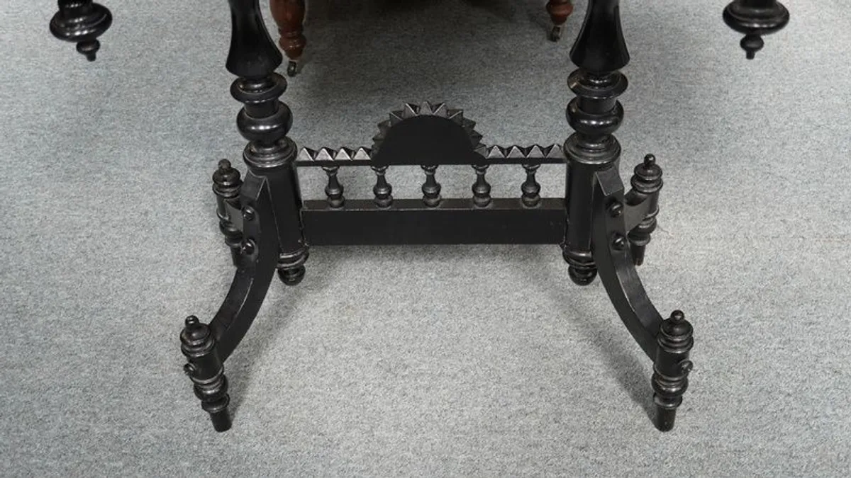 Antique Spanish Victorian Marble-Top Table - Image 4