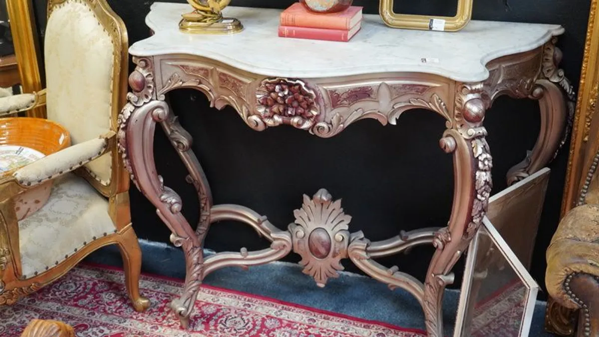 Elegant Marble-Top Console Table - Image 1