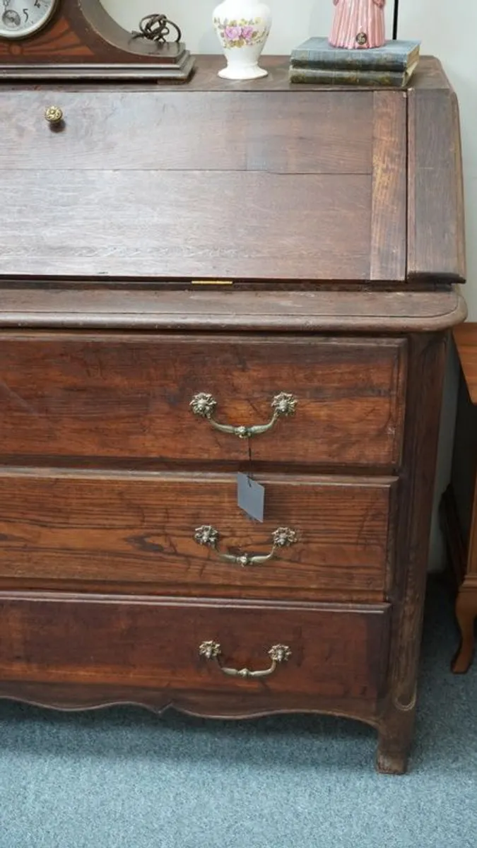 True Spanish Antique Oak Secretary Desk - Image 3