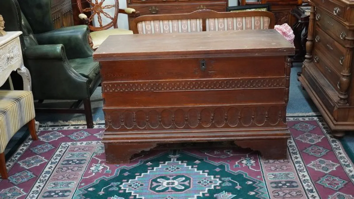 Antique Wooden Trunk - Image 1