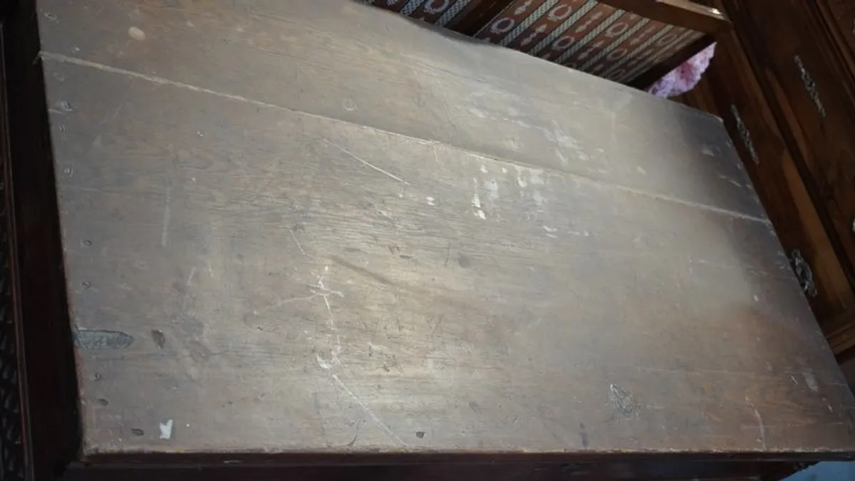 Antique Wooden Trunk - Image 3