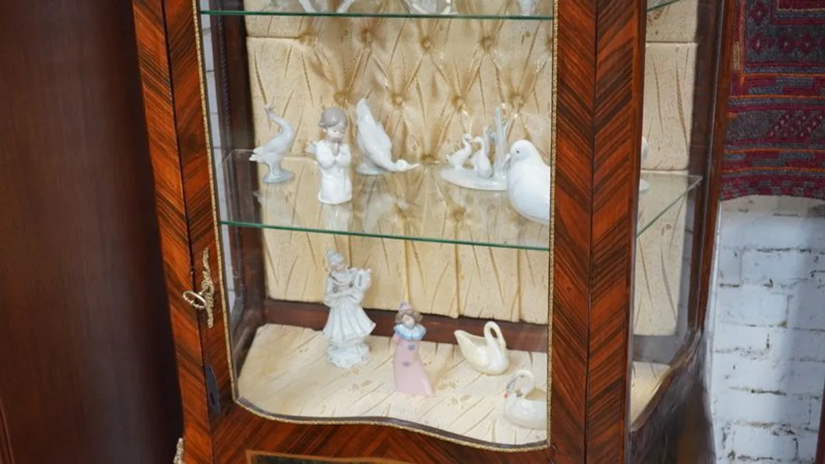Vintage Display Cabinet with Hand-Painted Panels - Image 4