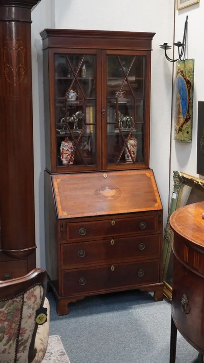 Edwardian Mahogany Bureau Bookcase, c.1900 - Image 1