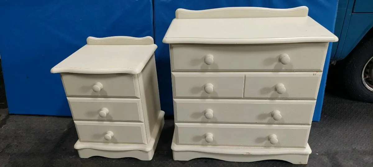 Chest of drawers and bedside locker