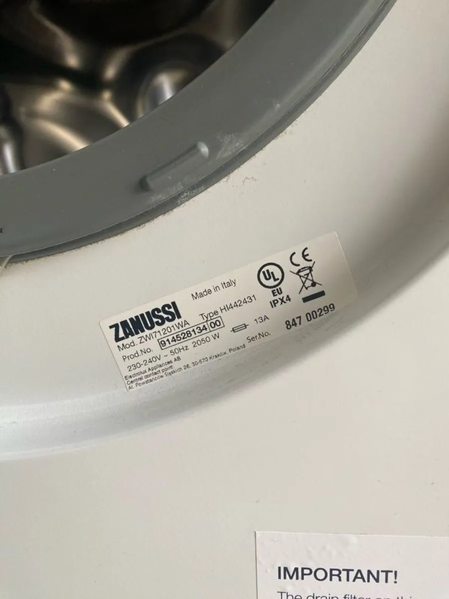 Zanussi 7kg Integrated Washing Machine Class A++ - Image 3