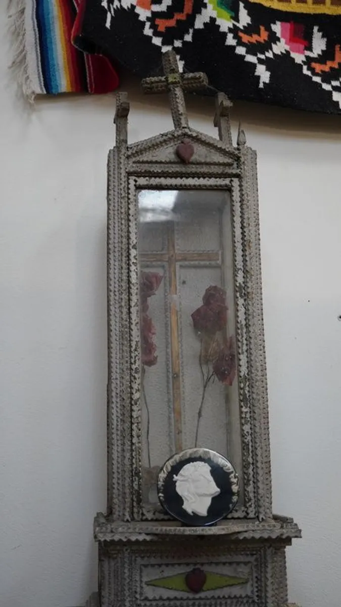 Antique Tramp Art Religious Shrine - Image 2