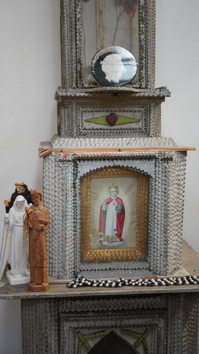 Antique Tramp Art Religious Shrine - Image 3