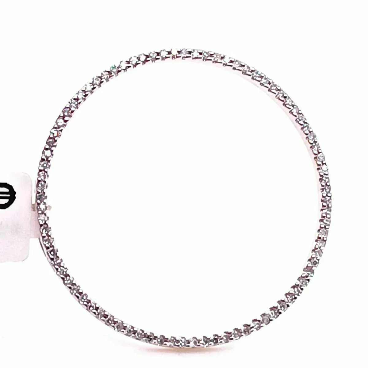 14k White Gold & Diamond Circle Pendant - Image 1