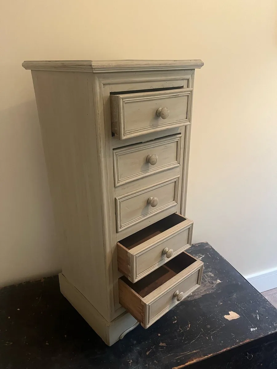Antique Painted Cabinet with Drawers - Image 4