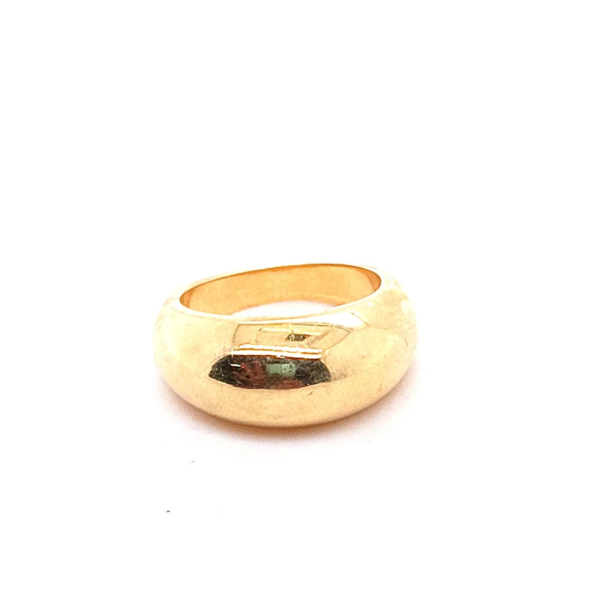 18 k Solid Yellow Gold Dome Ring - Image 1