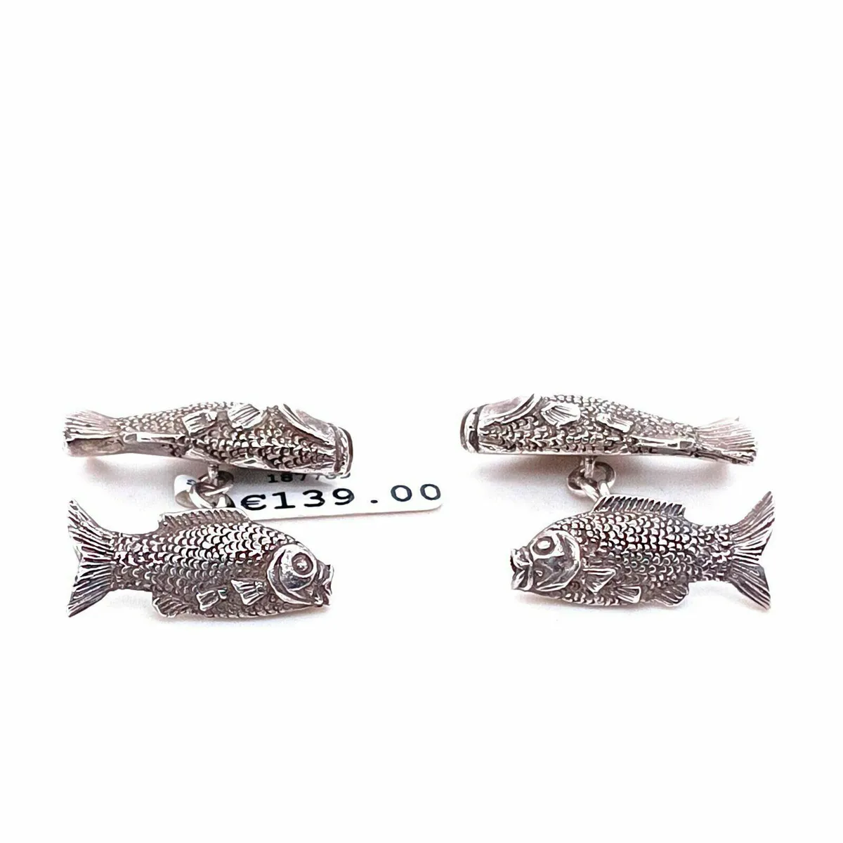 Silver Carp Fish cufflinks - Image 2