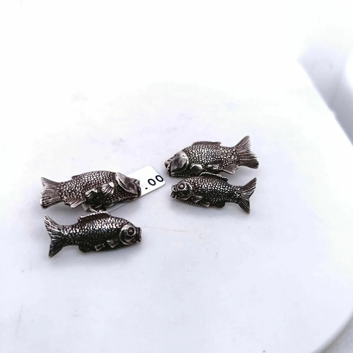 Silver Carp Fish cufflinks - Image 3