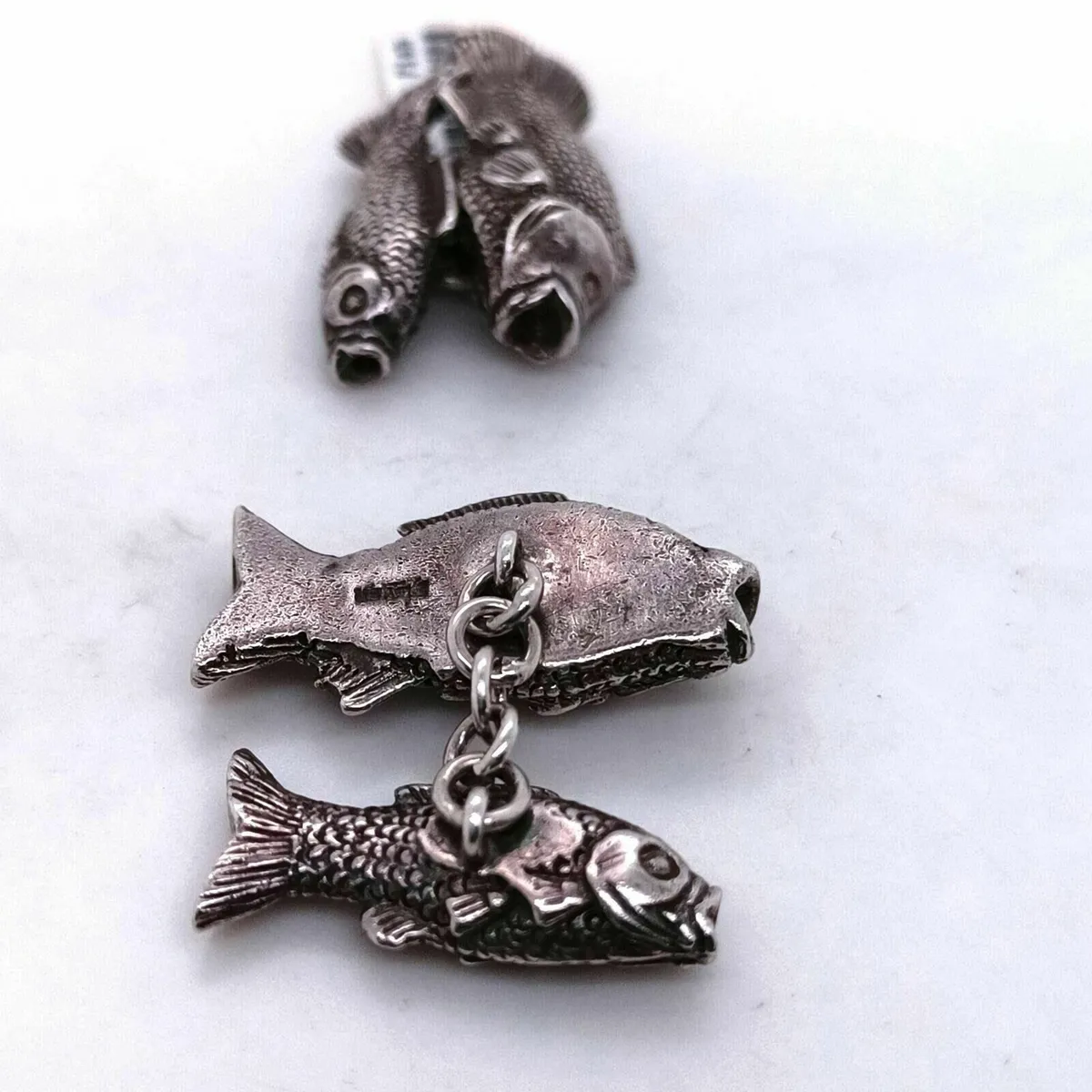 Silver Carp Fish cufflinks - Image 4
