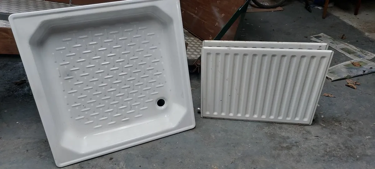 Shower tray and radiator