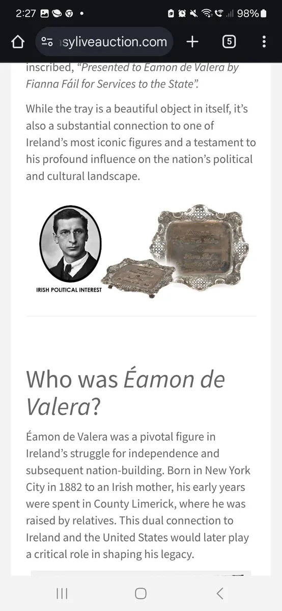 Eamon de Valera plate - Image 2