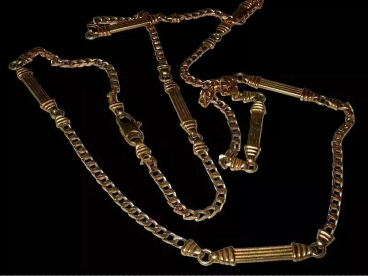 Vintage Hallmarked 9ct Gold 26" Fancy Link Chain - Image 4