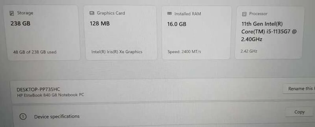 HP EliteBook 840 G8 i5 11th Gen 16/256GB - Image 4