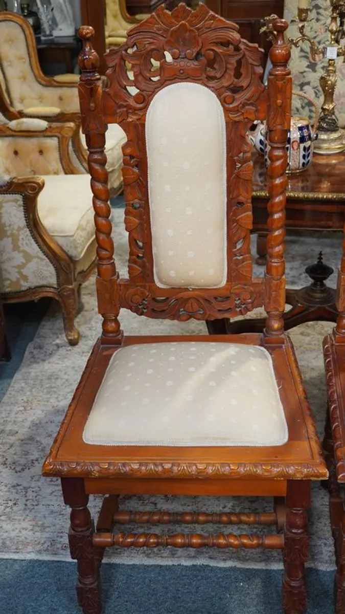 Pair of Vintage Spanish Throne Chairs - Image 4