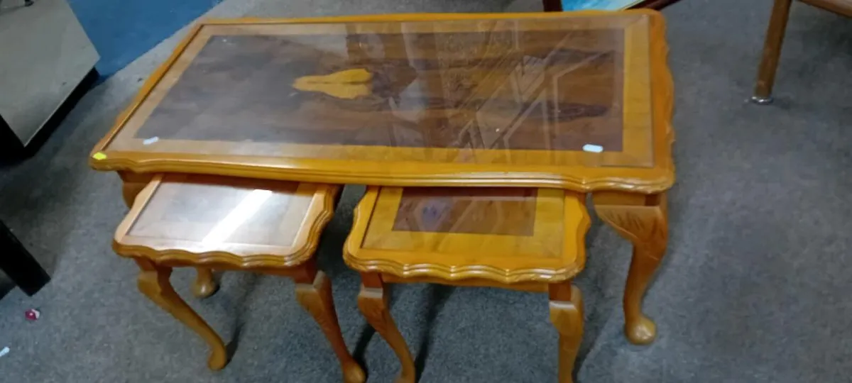 Modern Walnut Effect CoffeeTable Plus Two - Image 3