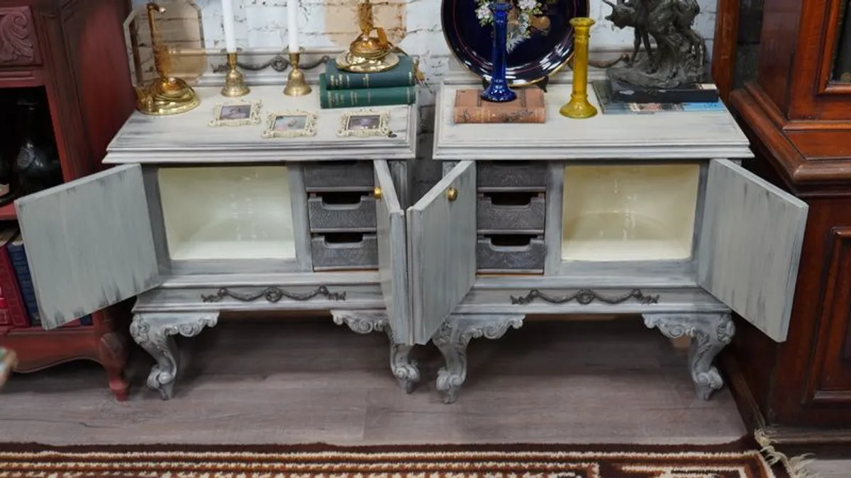 Pair of Upcycled Vintage Bedside Cabinets - Image 2