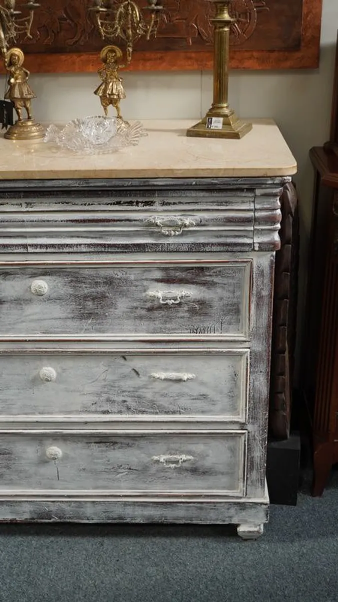Upcycled Antique Spanish Chest of Drawers - Marble Top - Image 3