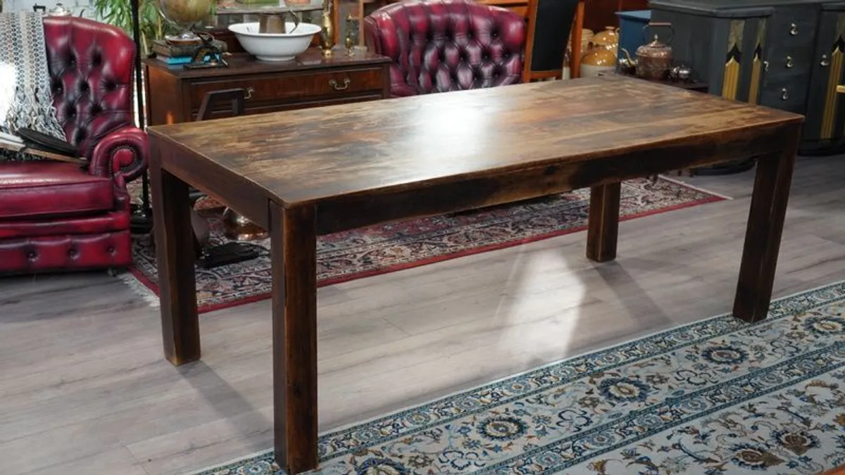 Rustic Teak Wood Dining Table - Image 2