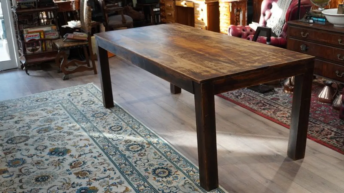 Rustic Teak Wood Dining Table - Image 3