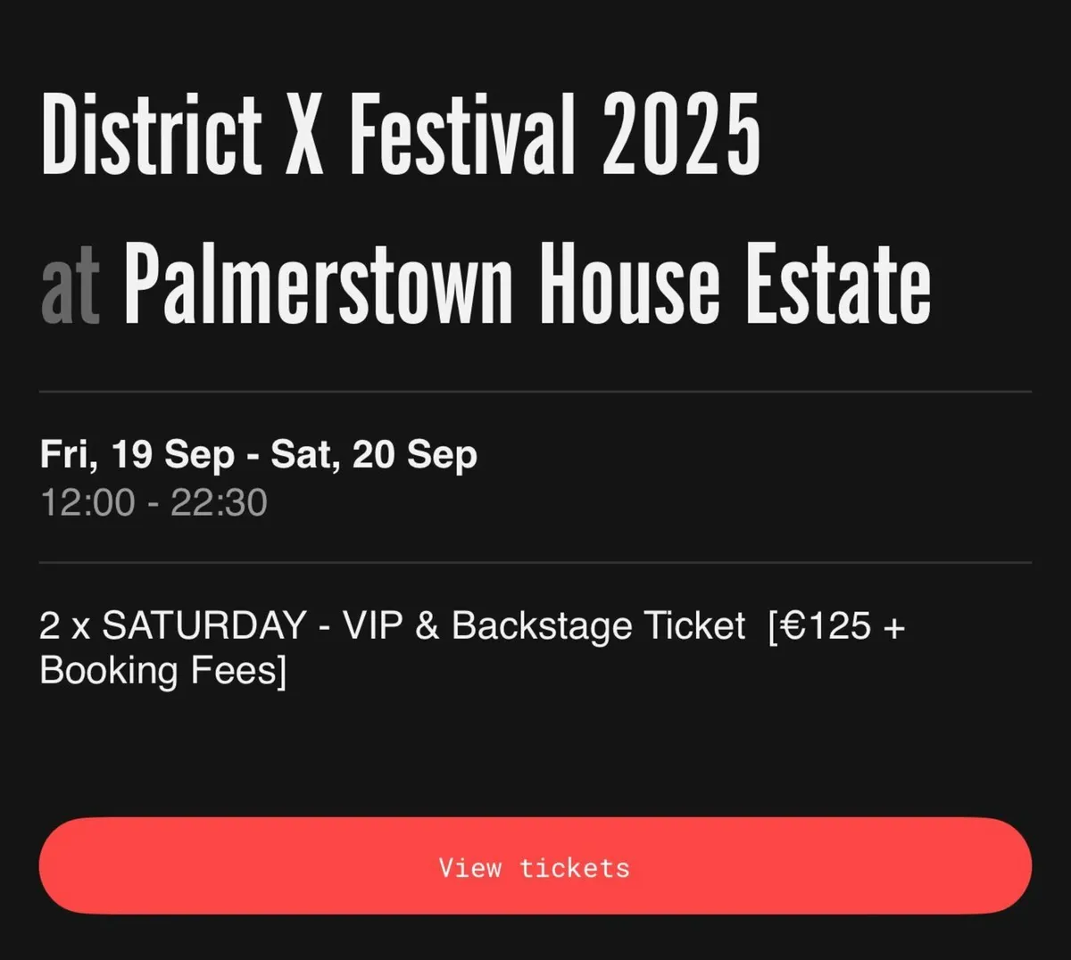 District X 2 Vip tickets