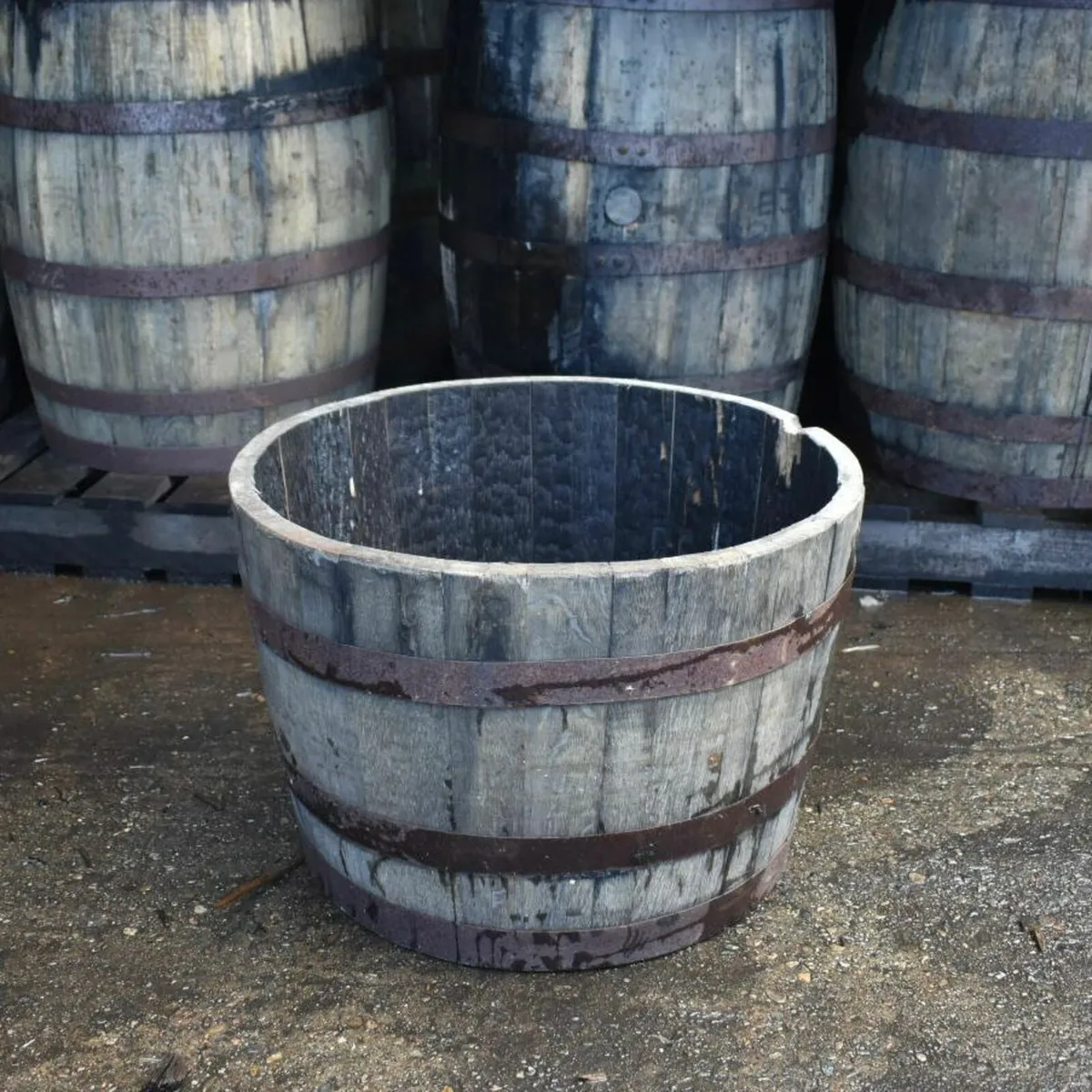 WHISKEY AND WINE BARREL PLANTERS - Image 1