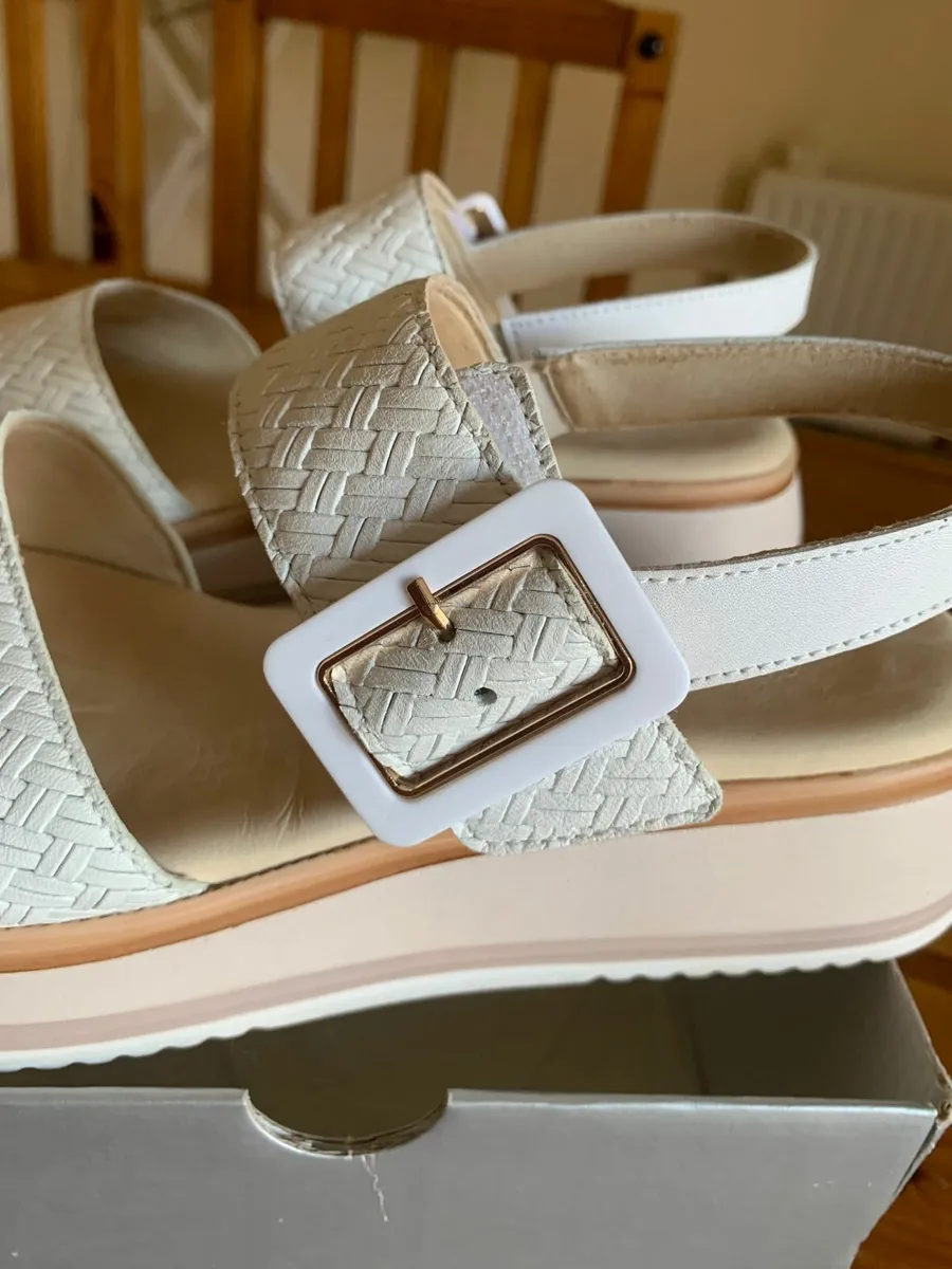Leather White Gabor Sandals - Image 3