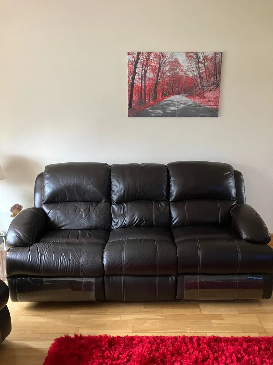 3 piece leather suite - Image 4