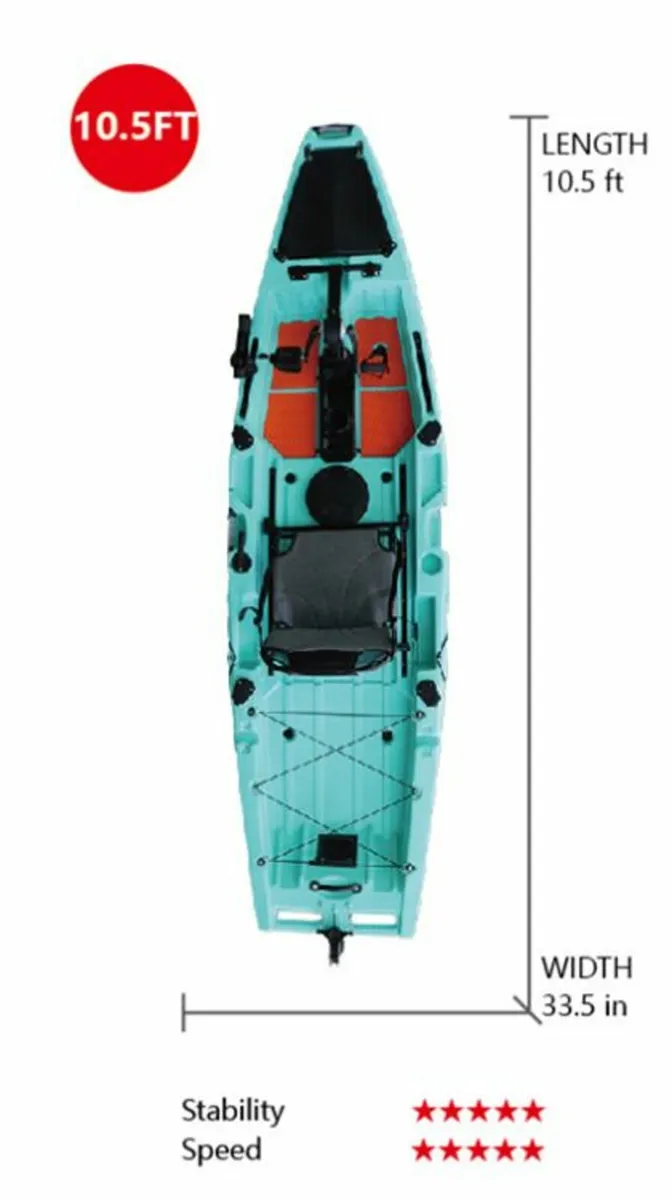 Horizon Kingfisher 105 Pedal Drive Fishing Kayaks - Image 1