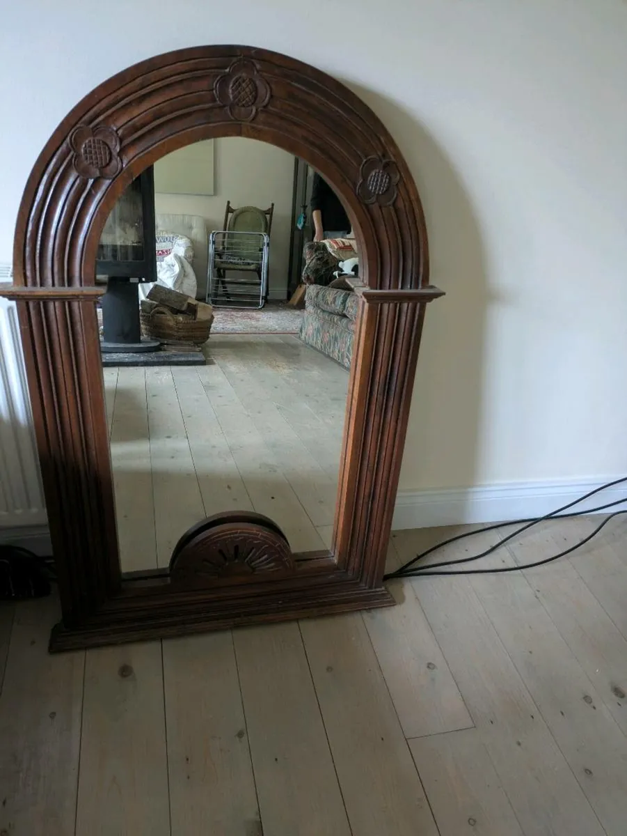 Antique wooden mirror - Image 1