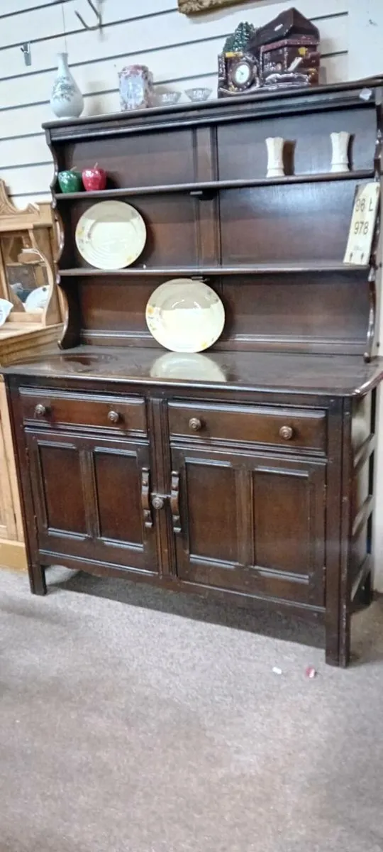 Original Ercol Dark Elm Kitchen Dresser - Image 1